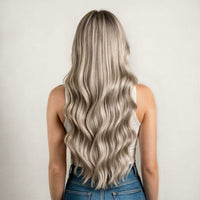 Russian Tape Hair Extensions #7a/7a/60a Cool Ash & Ice Blonde Balayage Virgin