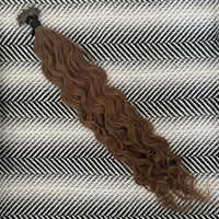 Nano Hair Extensions 18" #8a Ash Brown Curly SALE 50 Grams