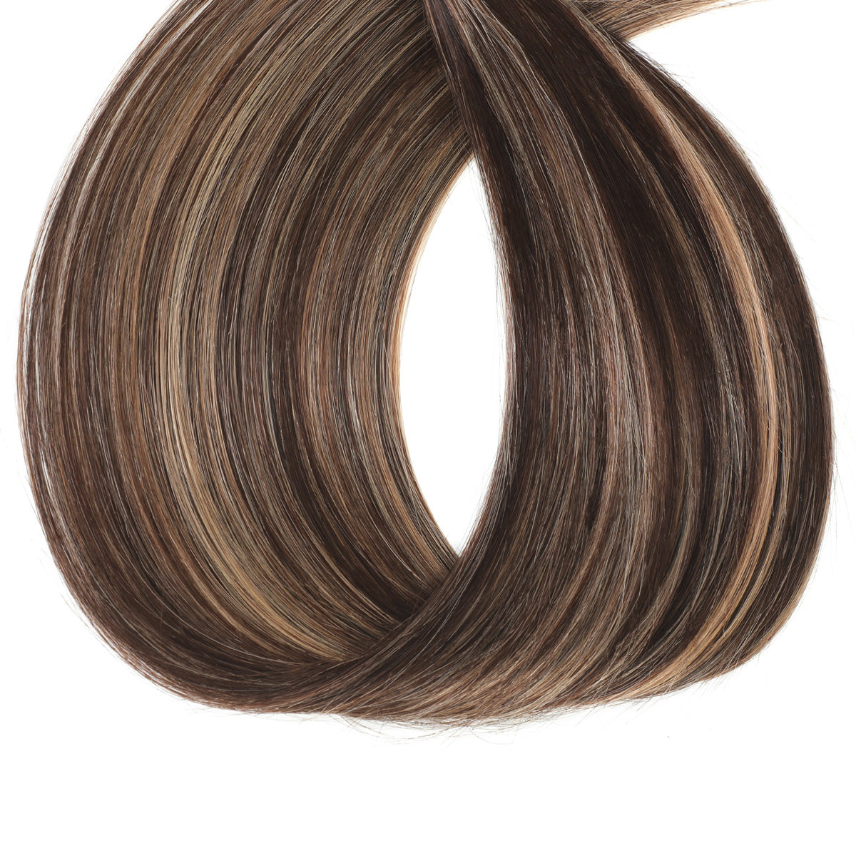 Weft Hair Extensions  #2/16 Dark Brown & Natural Blonde Mix 21”