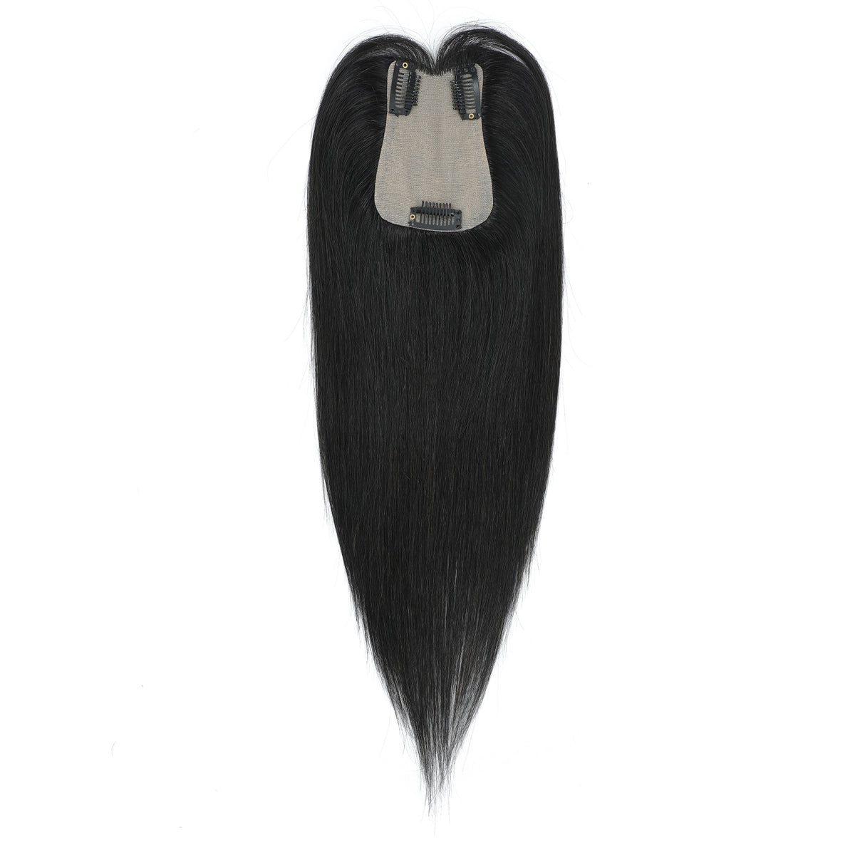 Natural Black hair topper on a white background