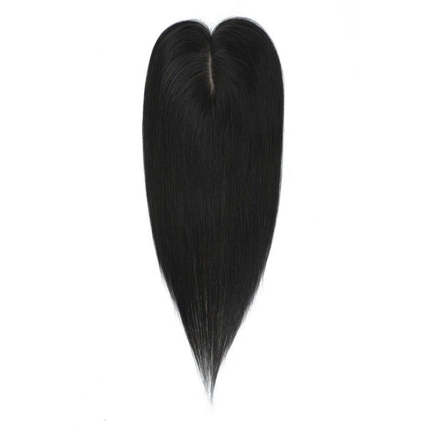 Black hair topper on a white background