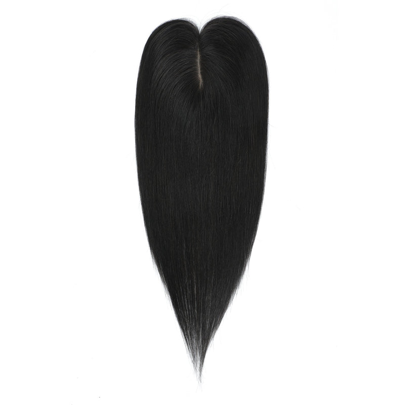 Black hair topper on a white background