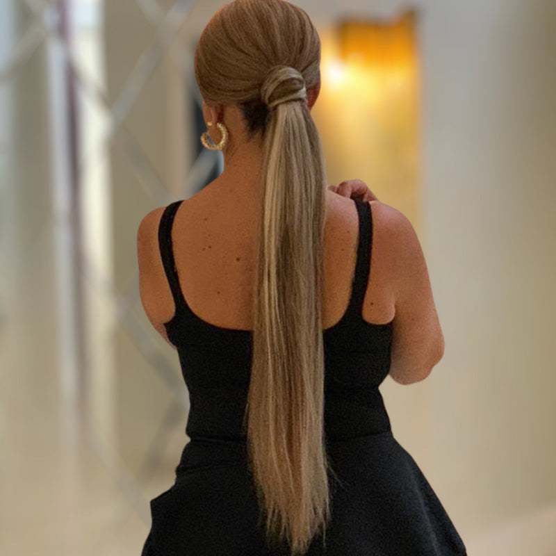 Ponytail Hair Extensions #8/60 Ash Brown and Blonde Mix