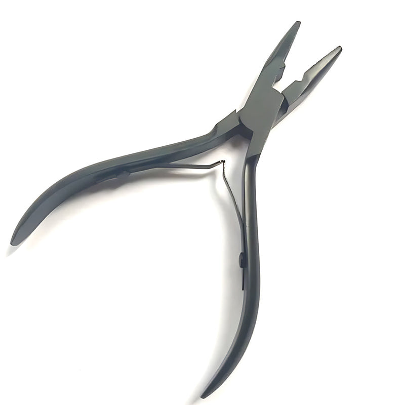 Pliers Hair Extensions Black Stainless Steel Compact