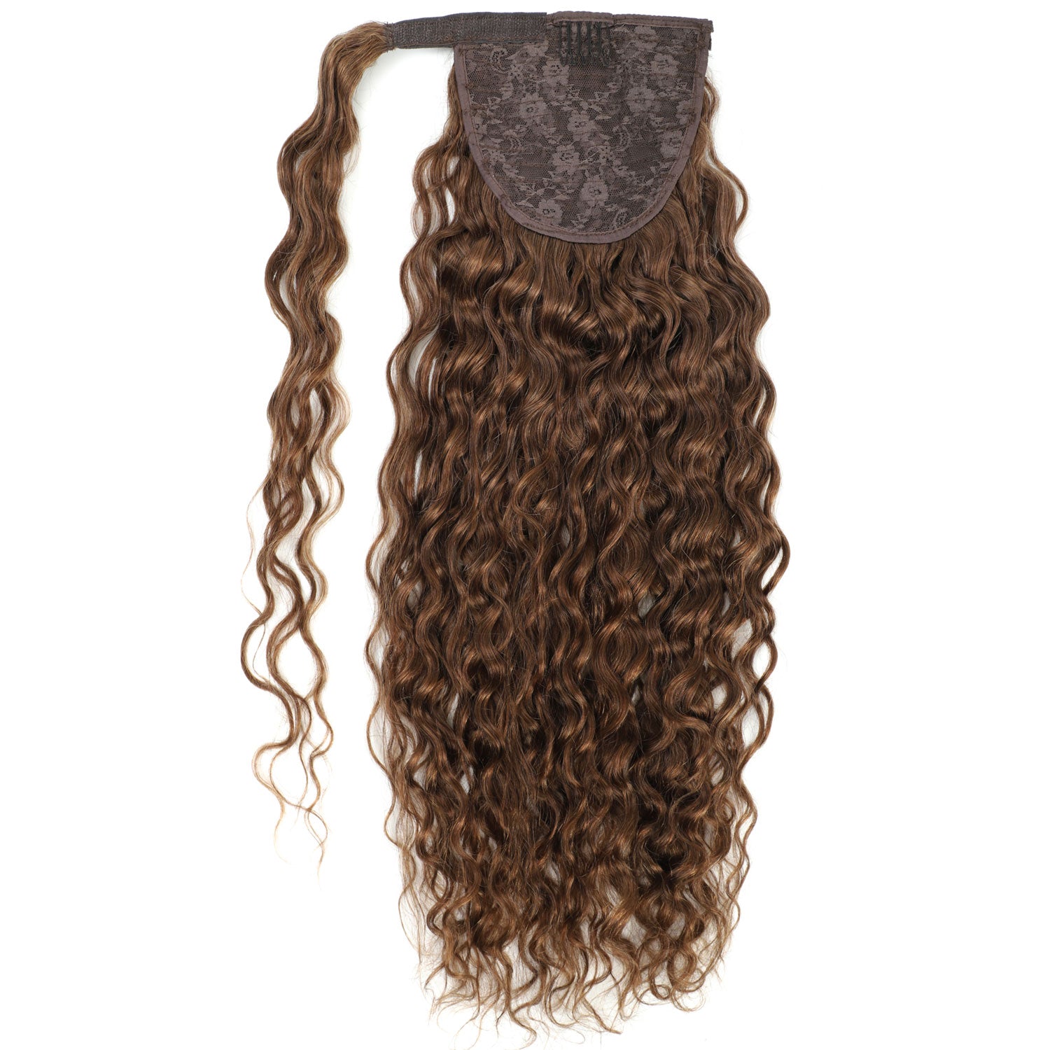 SALE Curly Ponytail Human Hair Extensions #8 Cinnamon Brown