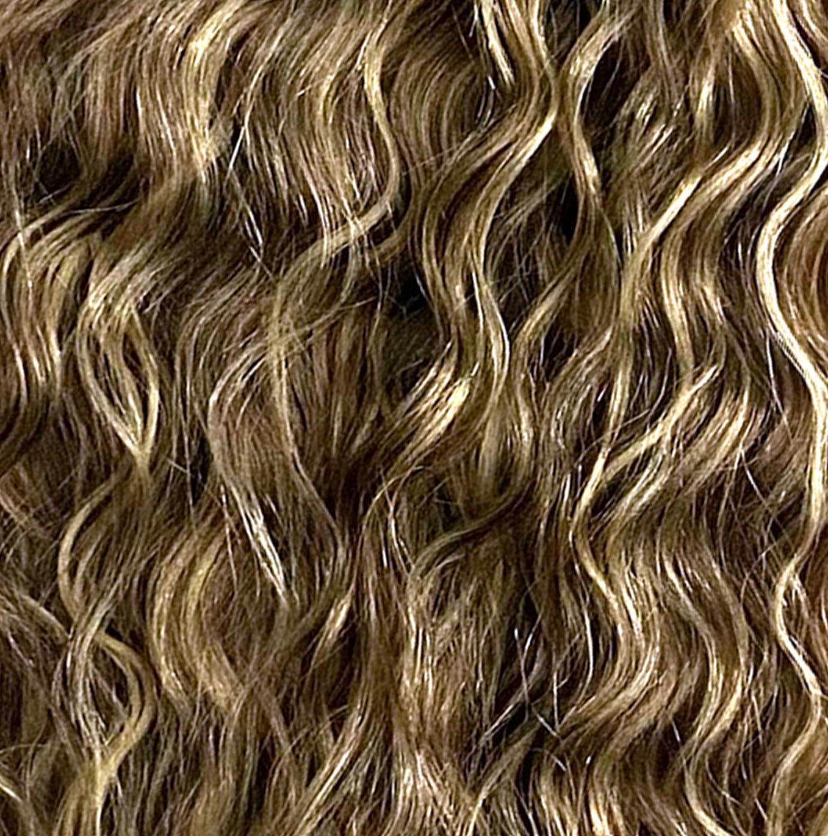 Weft Curly Hair Extensions #8/22 Ash Brown and Sandy Blonde Mix