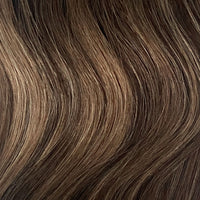 Tape Hair Extensions  21" #2/10 Dark Brown & Caramel Lowlights