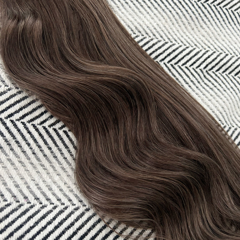 Weft Hair Extensions #2c/8a Chocolate and Ash Brown Mix 21”