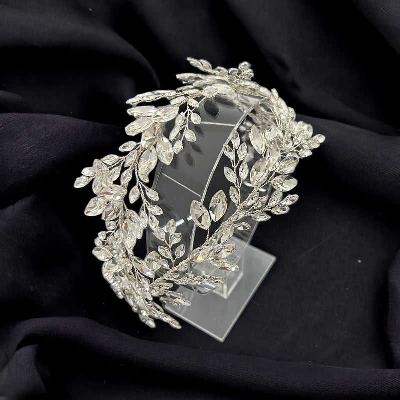 Bridal Hair Piece Silver Rhinestone Headpiece