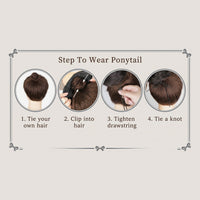 Ponytail Extension Kinky Curly Hair Clip Drawstring Fiber Hair