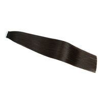 Double Drawn Tape Hair Extensions #2 Dark Brown Virgin Russian Hair