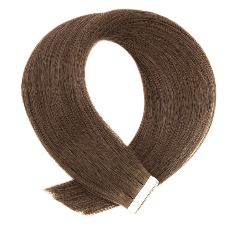Brown hair extension on a white background