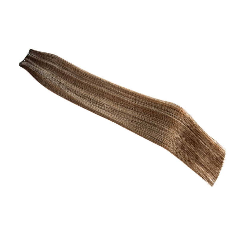 Double Drawn Tape Hair Extensions #6/16a Light Medium Brown Ash Blonde Virgin Russian Hair