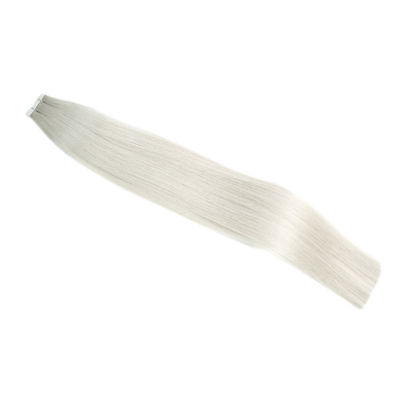 Double Drawn Tape Hair Extensions #60a Ice Blonde Virgin Russian Hair