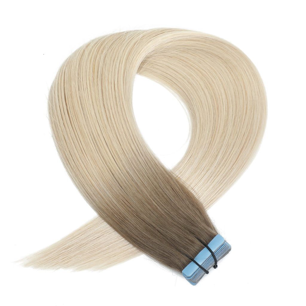 Tape Hair Extensions USA | Ash Brown Platinum Balayage