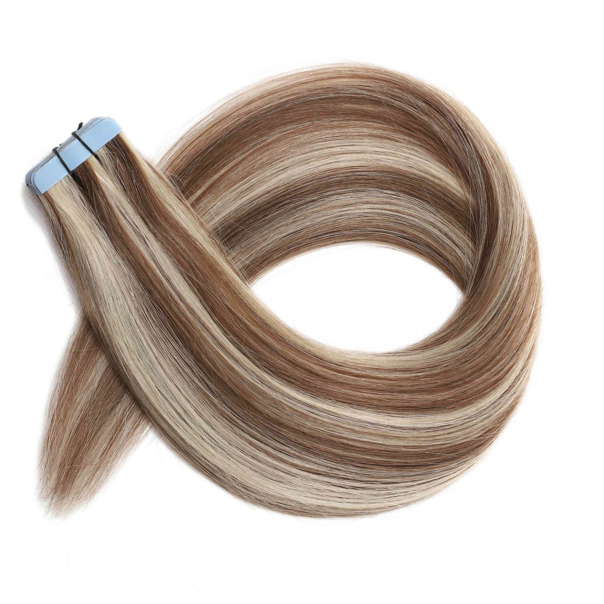 Sample Hair Extensions Colour Match #8/60 Ash Brown Platinum Blonde  Mix