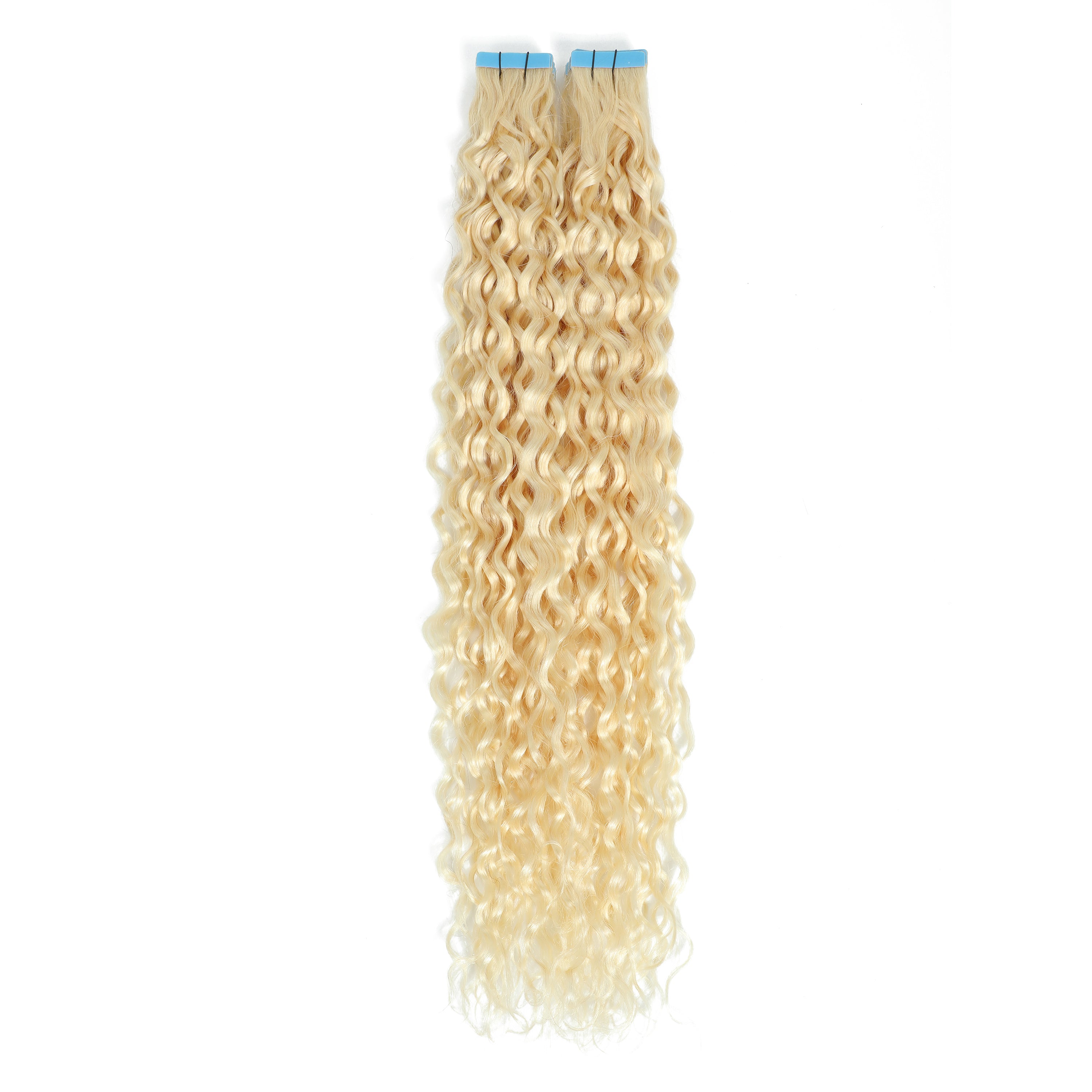 Curly Tape Hair Extensions Platinum