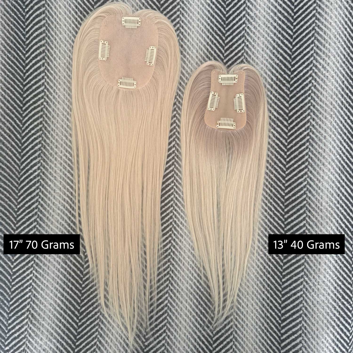 Human Hair Topper #1b Natural Black