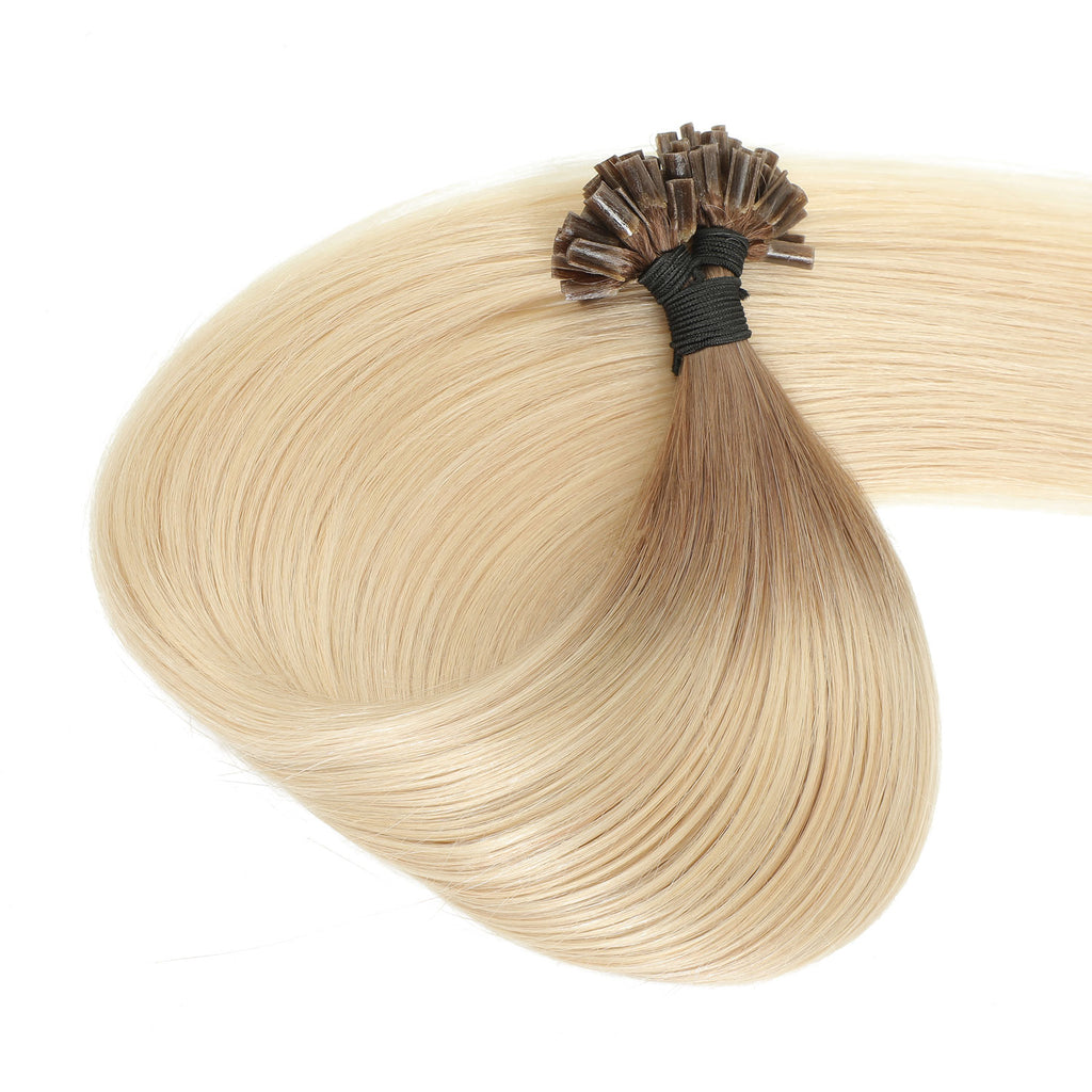 Keratin Bond Hair Extensions #R8/1001 Root Stretch Brown and Pearl Blo