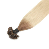 Keratin Bond Hair Extensions #R8/1001 Root Stretch Brown and Pearl Blonde