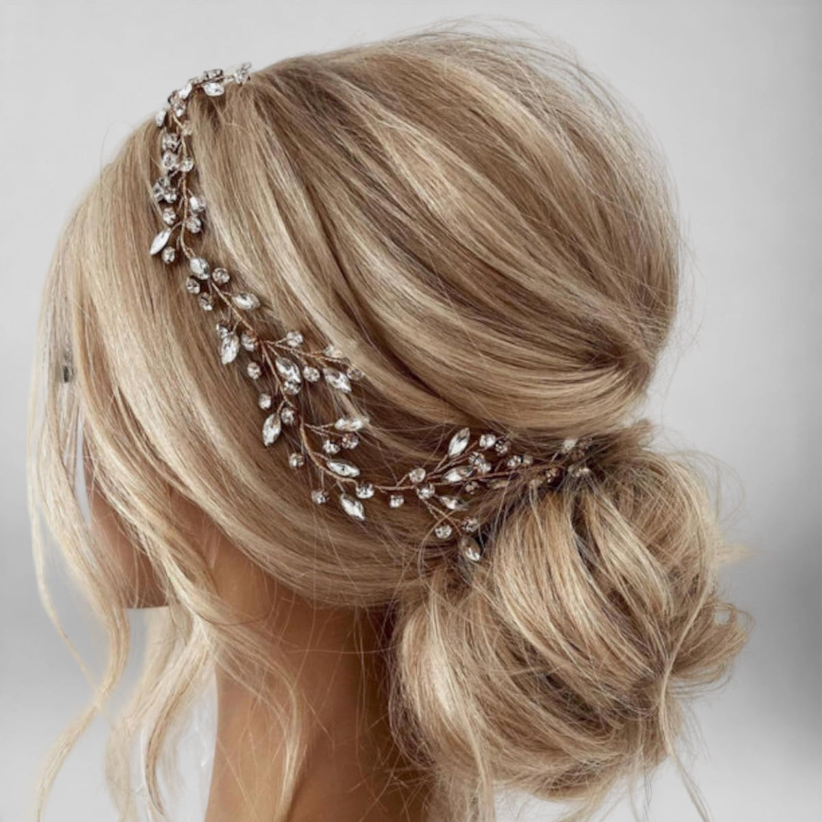 Bridal Vine Hair Piece Silver Rhinestone