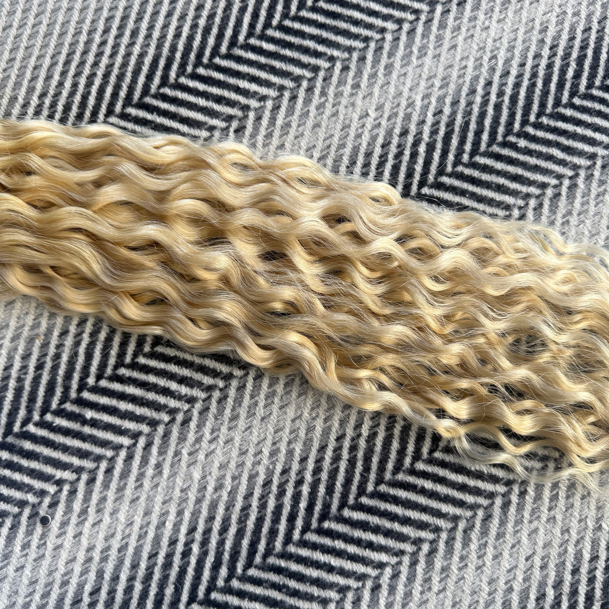 Weft Curly Hair Extensions Water Wave Curl #1001 Pearl Blonde 50g 21"