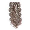 Clip In Wavy Human Hair Extensions #8a/1001 Ash Brown and Blonde Mix