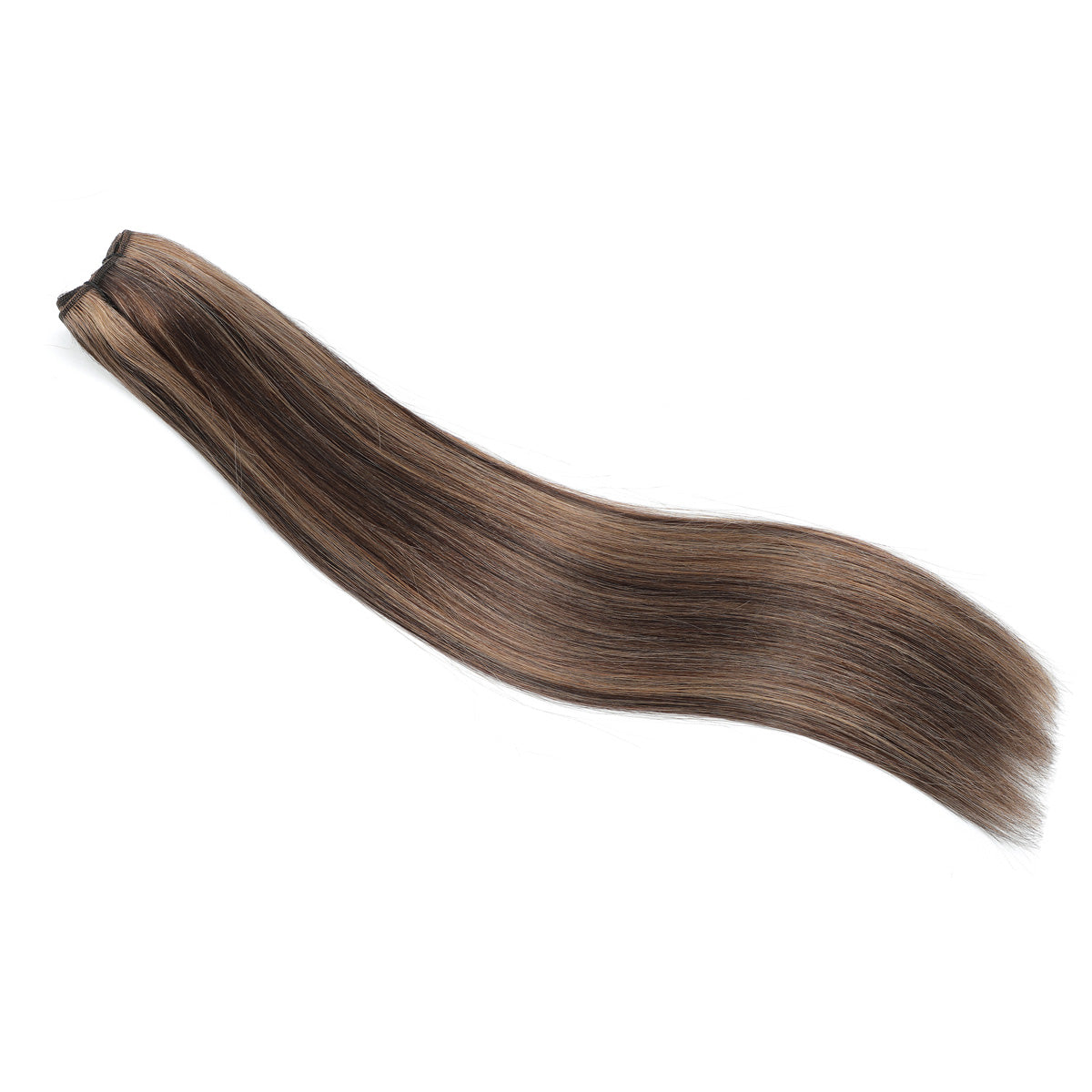 Brown hair extension on a white background
