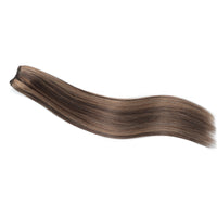 Weft Hair Extensions #2/12 Dark Brown & Dirty Blonde Mix 21”