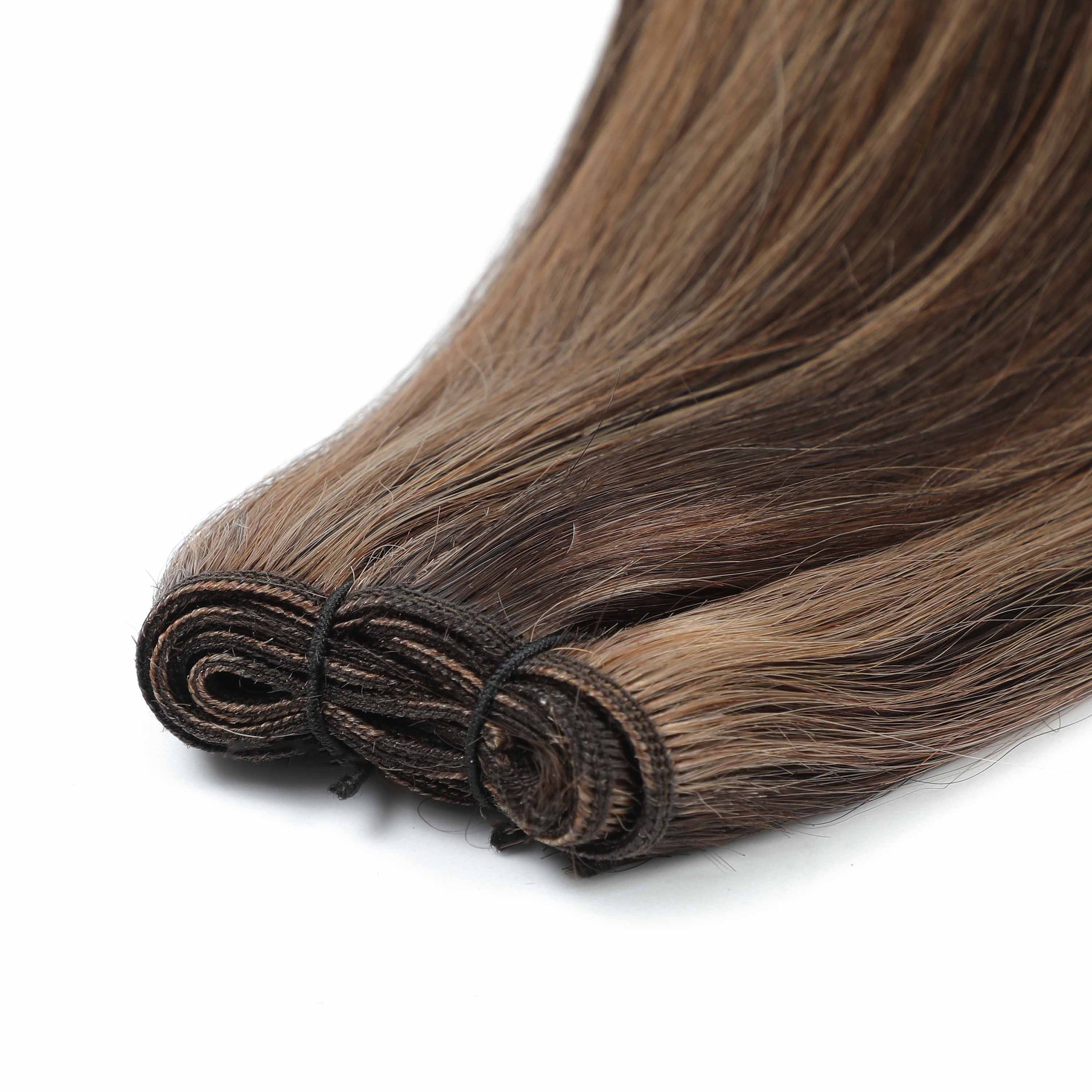 Weft Hair Extensions #2/12 Dark Brown & Dirty Blonde Mix 21”