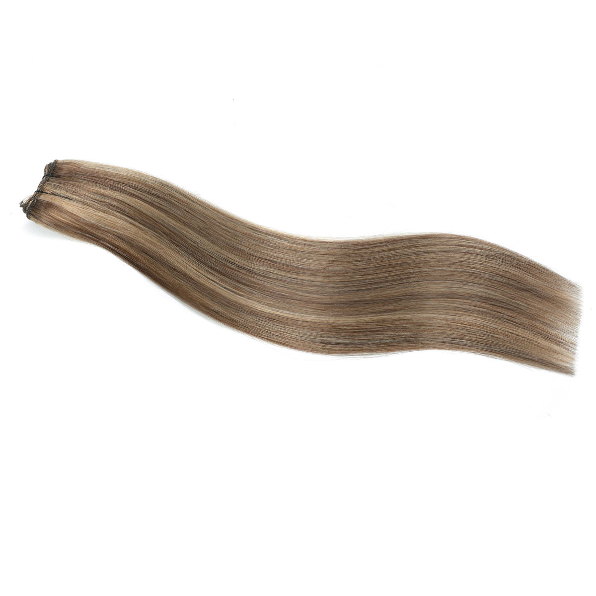 Weft Hair Extensions #8/22 Ash Brown Sandy Blonde Mix 21”