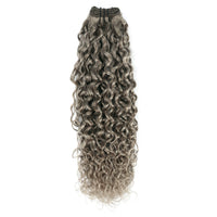 Weft Curly Hair Extensions 3B Grey