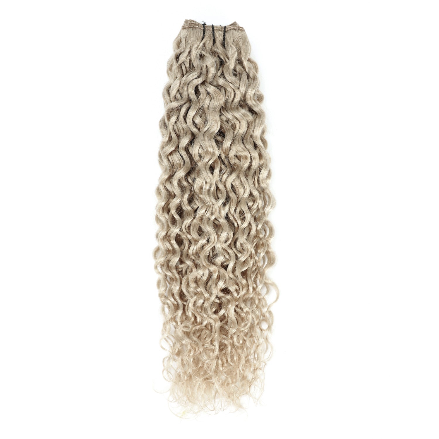 Weft Curly Hair Extensions 3B #60a Silver Blonde