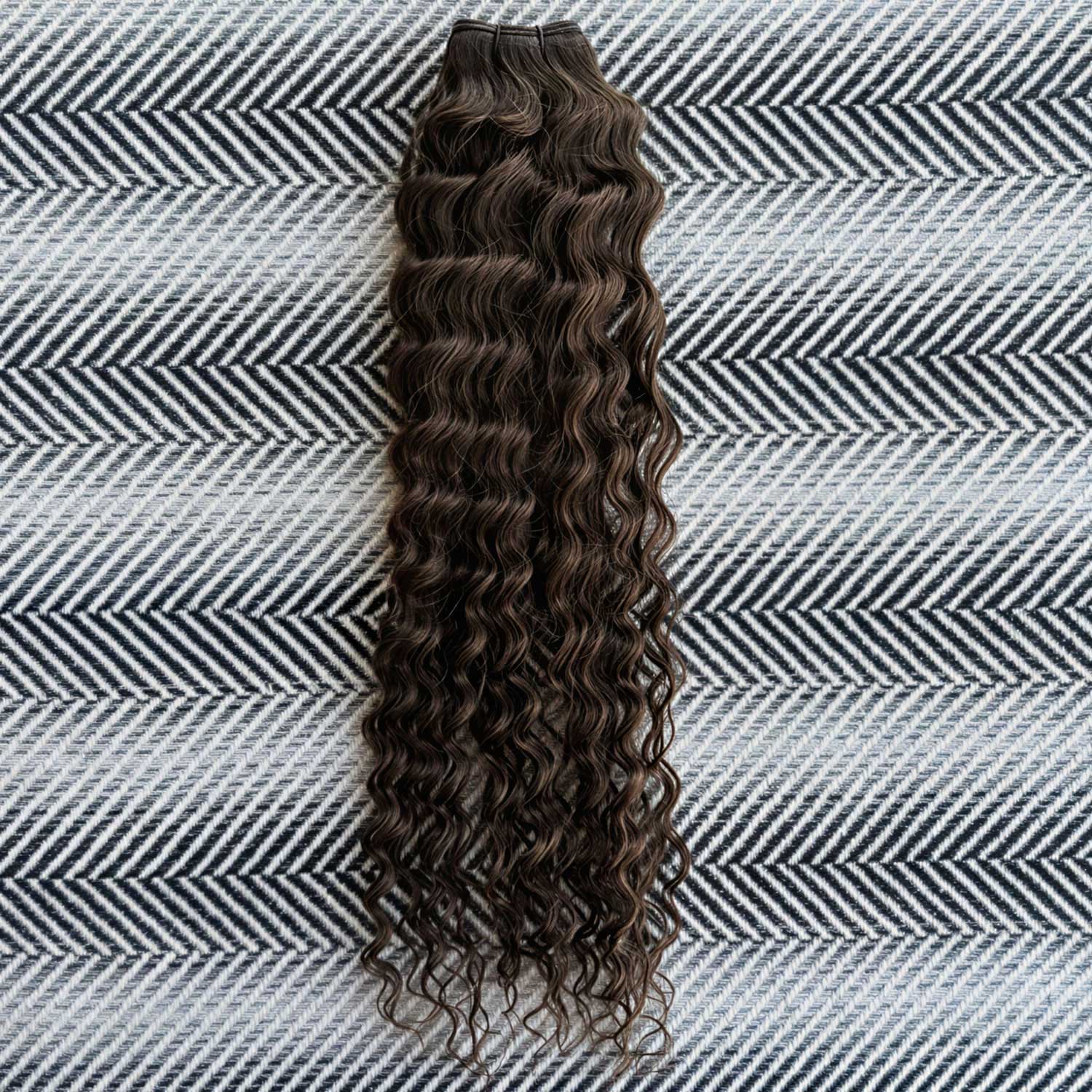 Weft Curly Hair Extensions 3B #2 Dark Brown Mix 17" SALE