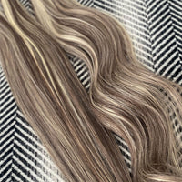 Clip In Hair Extensions #8a/60 Ash Brown and Platinum Blonde 13"