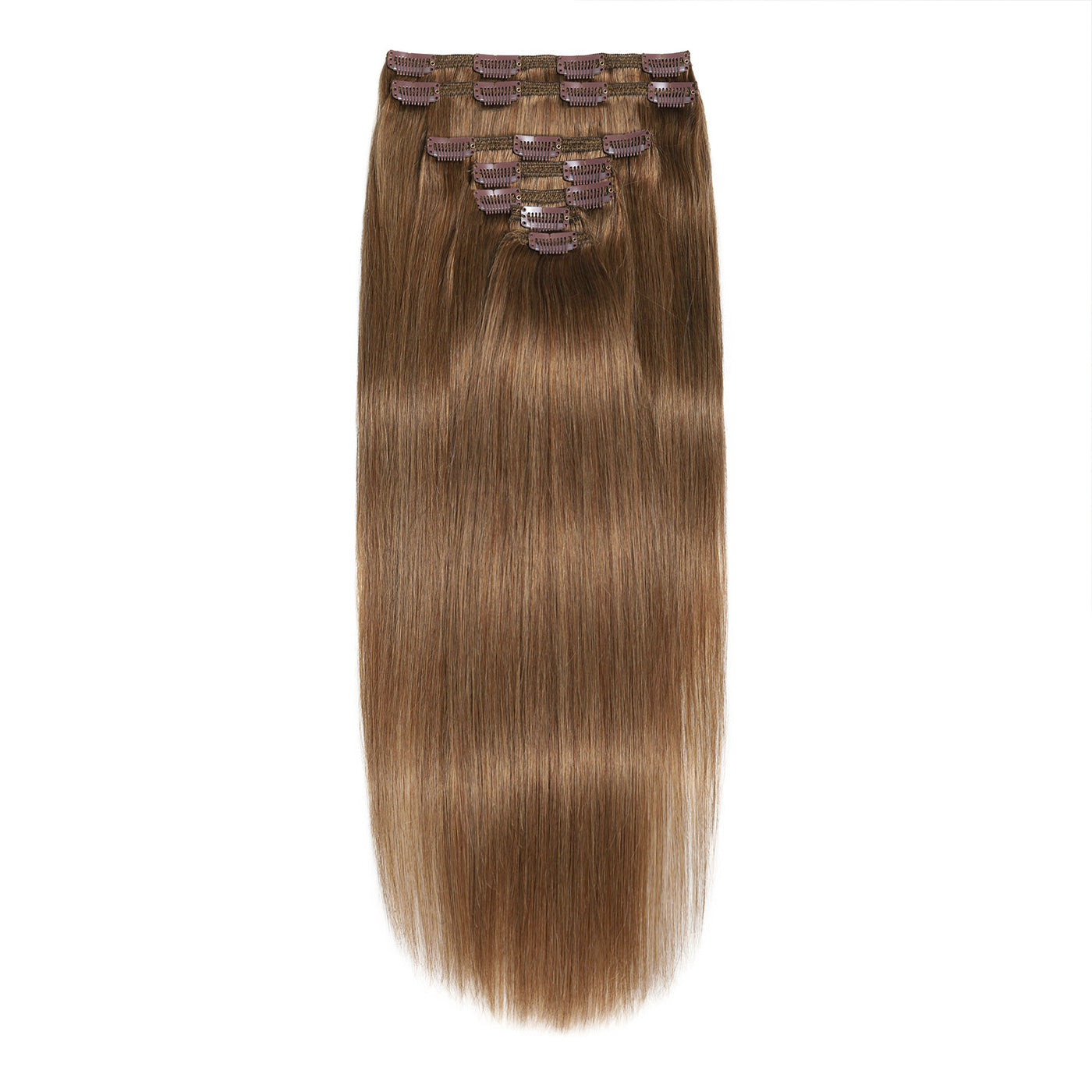 26 Inch Clip In Hair Extensions Medium Brown