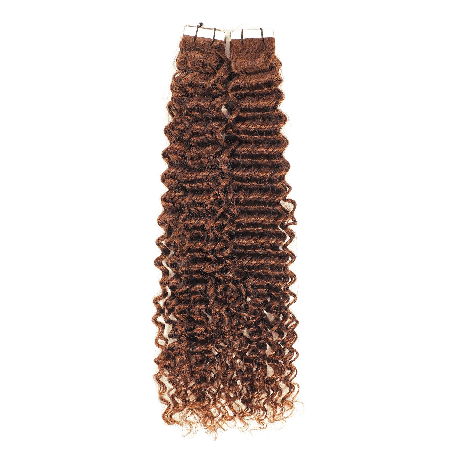 Curly Kinky Tape Hair Extensions  #30 Medium Copper