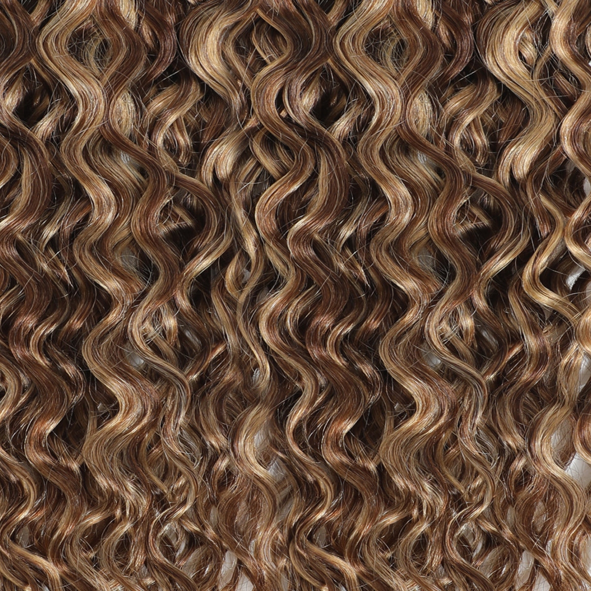 Weft Curly Hair Extensions  #4/27 Chestnut Brown and Bronzed Blonde Mix