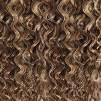 Weft Curly Hair Extensions  3B #4/27 Chestnut Brown and Bronzed Blonde Mix