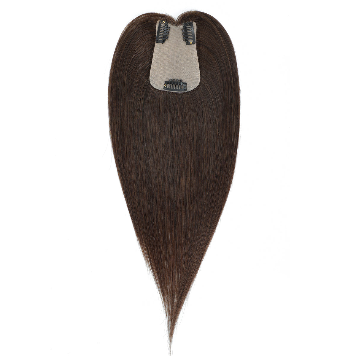 Brown hair extension on a white background