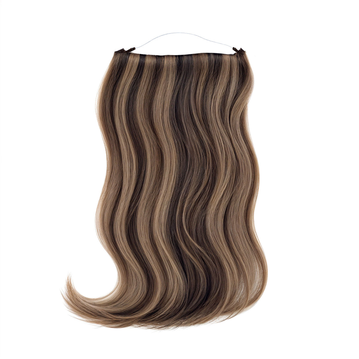 Halo Hair Extensions Dark Brown & Natural Blonde Balayage