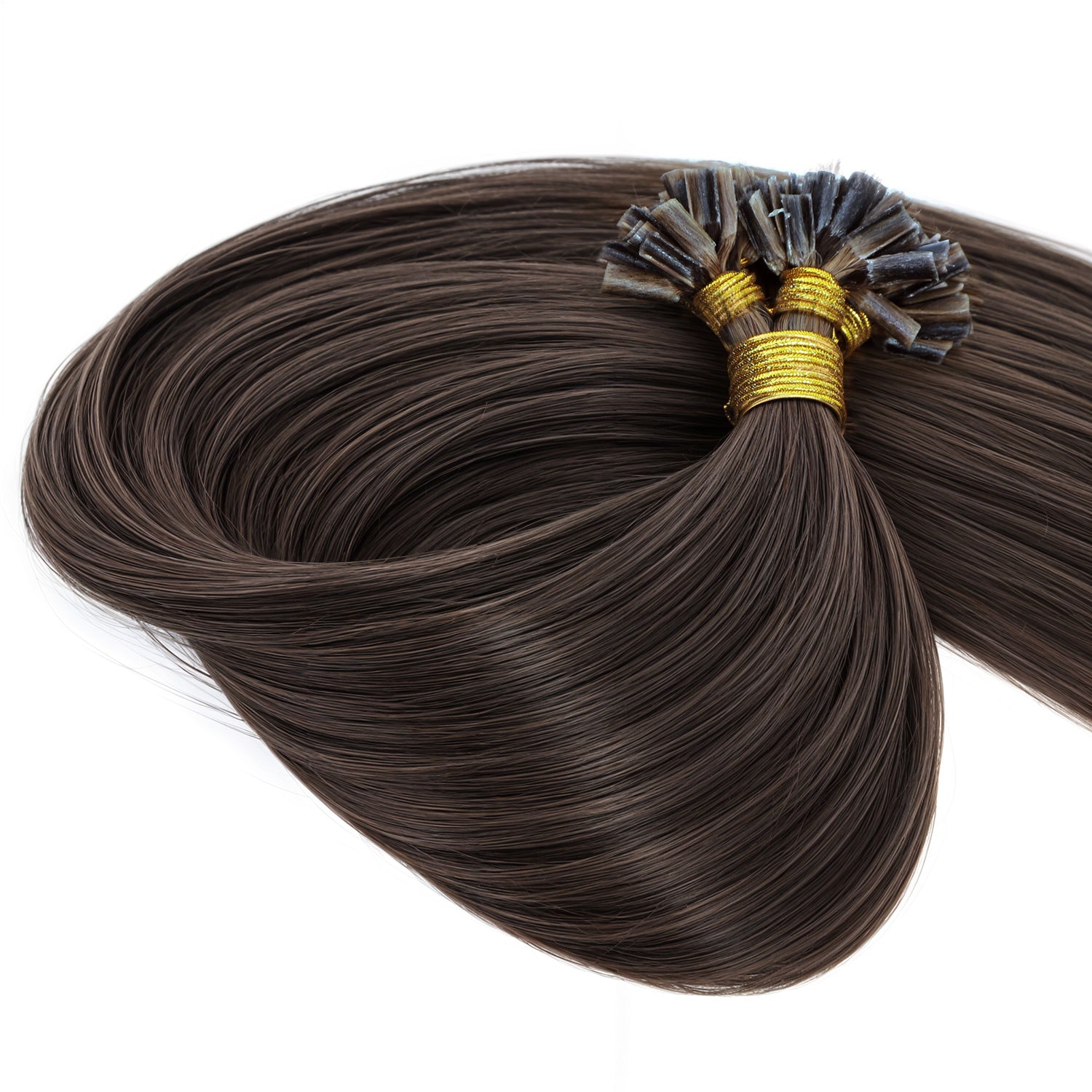 Keratin Bond Hair Extensions #2c/8a Chocolate Brown Ash Brown Mix