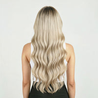 Ash Blonde Hair Extensions Back View