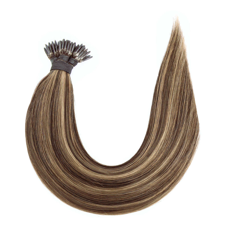 Nano Ring Hair Extensions #2/16 Dark Brown Natural Blonde Mix