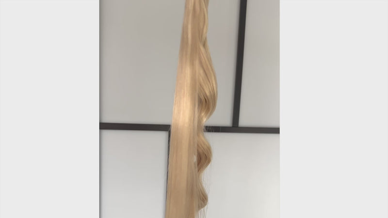 Clip In Wavy Human Human Hair Extensions #60 Platinum Blonde 22 Inch
