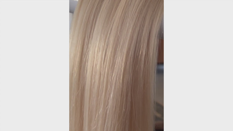 Clip In Wavy Human Hair Extensions #60b Vanilla Blonde 22 Inch