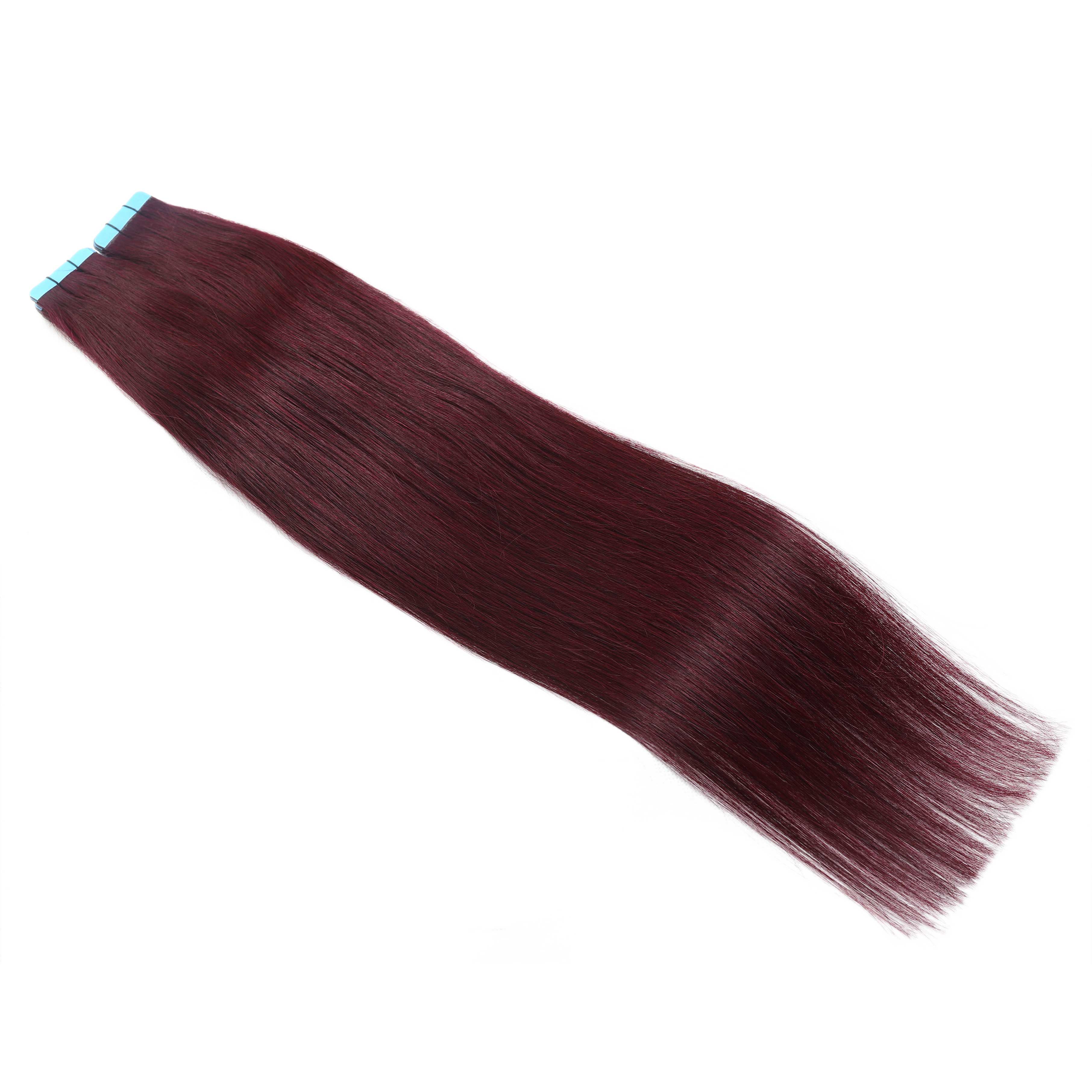 Invisible Tape Hair Extensions 99j Burgundy