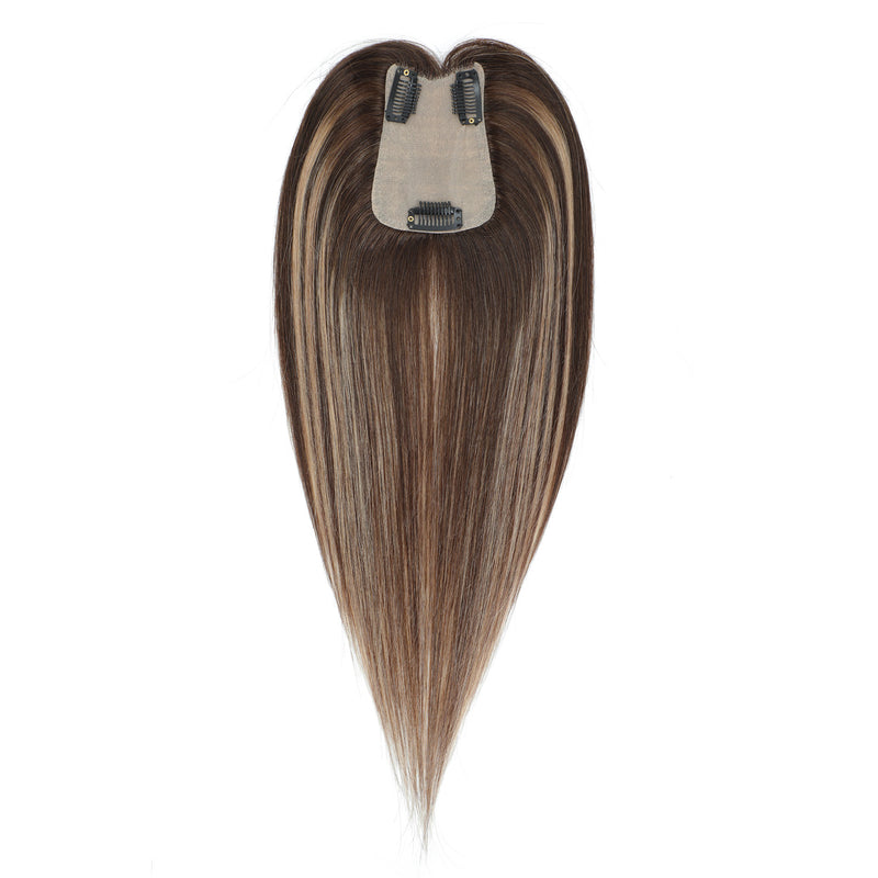 Human Hair Topper #2/2/16  Dark Brown and Natural Blonde Balayage