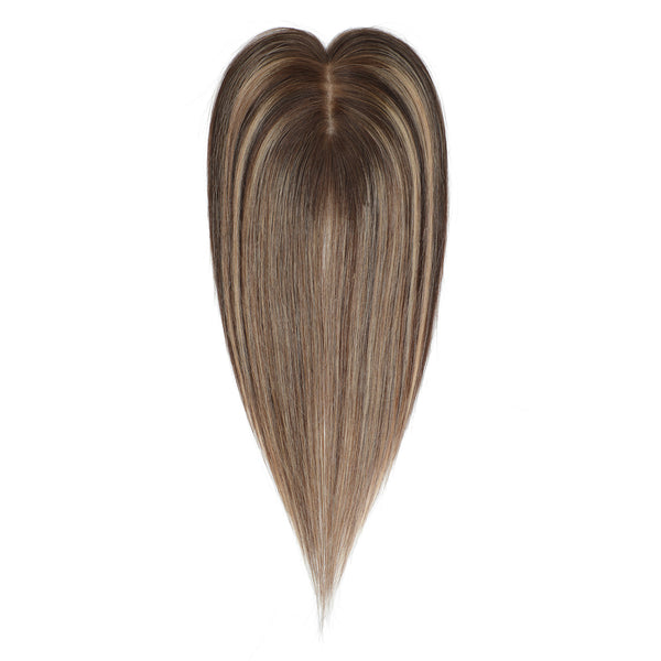 Human Hair Topper #2/2/16  Dark Brown and Natural Blonde Balayage