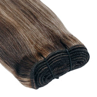 Weft Hair Extensions 25" #2/16 Dark Brown Natural Blonde Mix